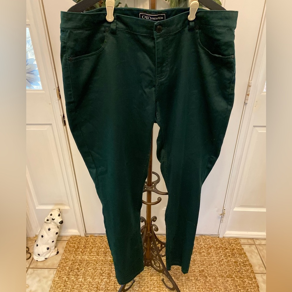 Cato Premium Dark Green Contemporary Fit Jeans Pants 18W